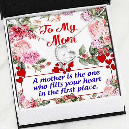 Mom Necklace, Mom Fulfills My Heart Forever Love Necklace Gift For Mom Gifts for Mother (Mom) Rakva