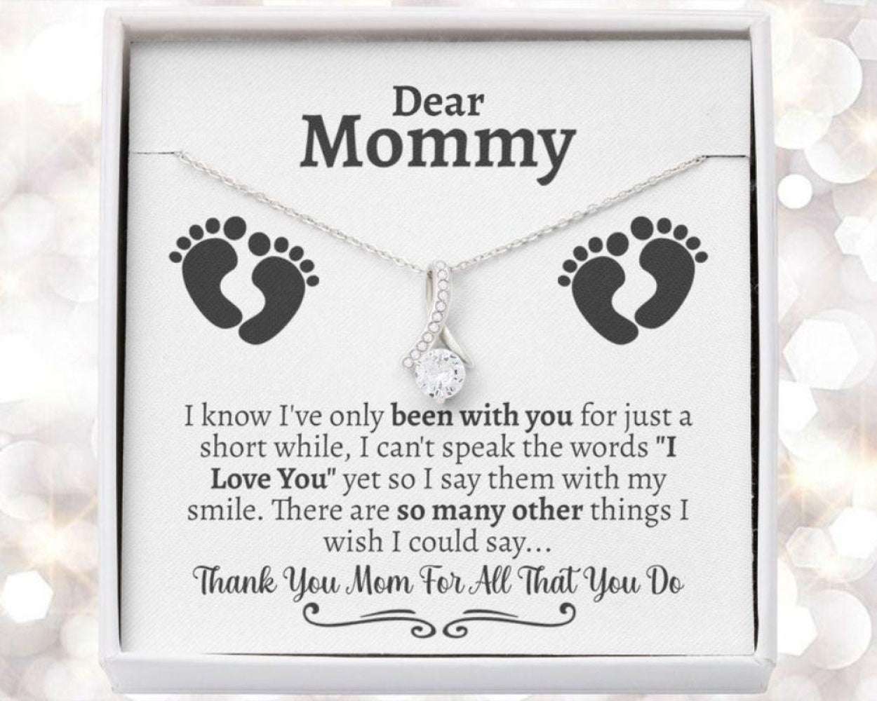 Mom Necklace, Mom Gift From Baby, Gift For New Moms After Birth, Birthday Necklace Gift From Baby To Mom, Gift For Mom From Baby Boy Or Baby Girl Gifts for Mother (Mom) Rakva