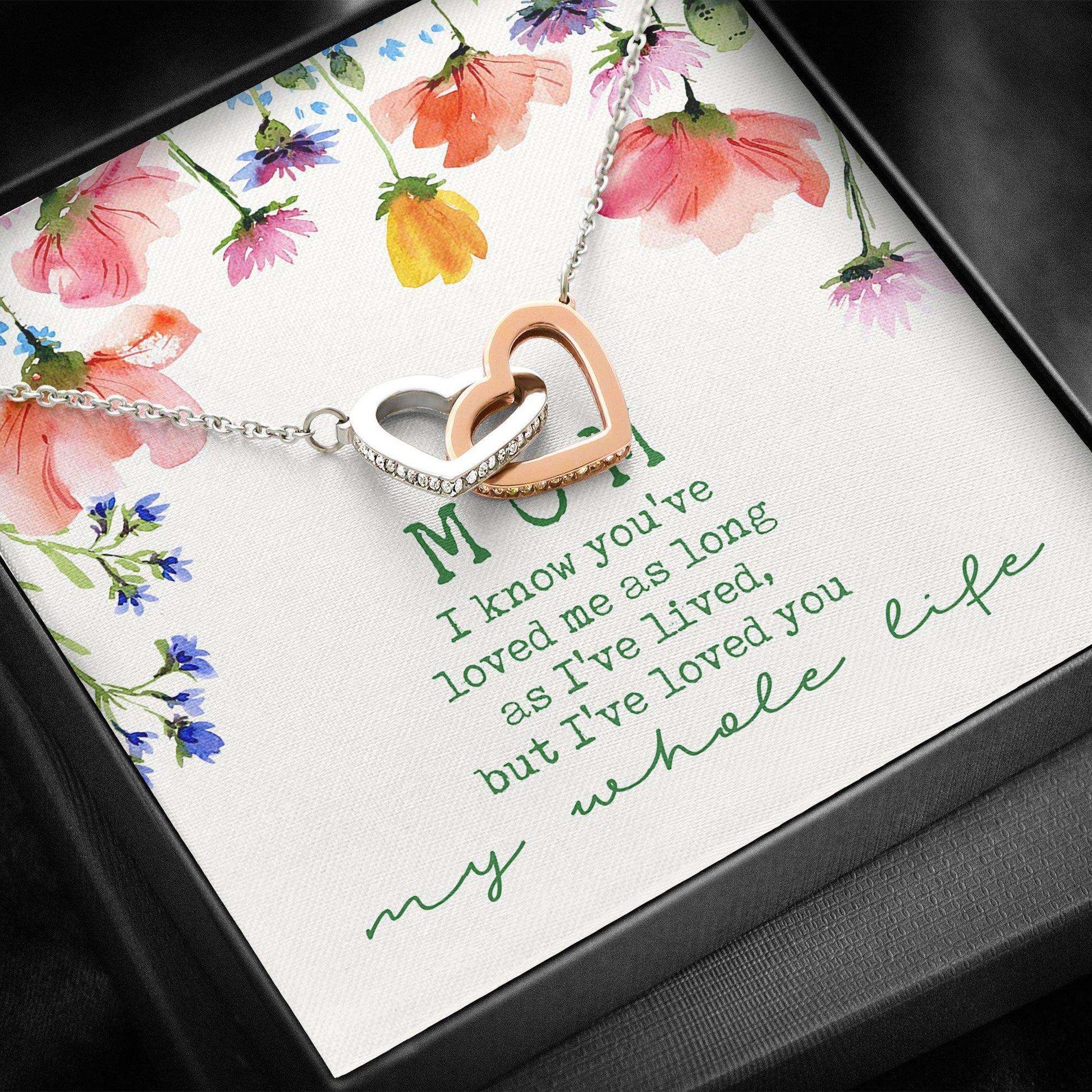 Mom Necklace, Mom Gift, Mother Necklace “ Gift For Mom Mothers Day Hearts Necklace Gifts for Mother (Mom) Rakva