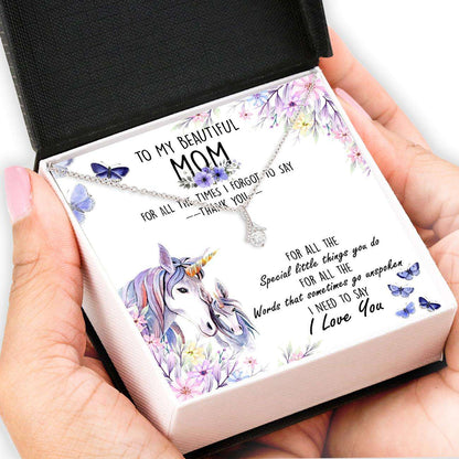 Mom Necklace, Mom Gifts “ To My Beautiful Mom “ Alluring Beauty Necklace “ Jewelry For Her “ Gift For Anniversary Birthday Gifts for Mother (Mom) Rakva