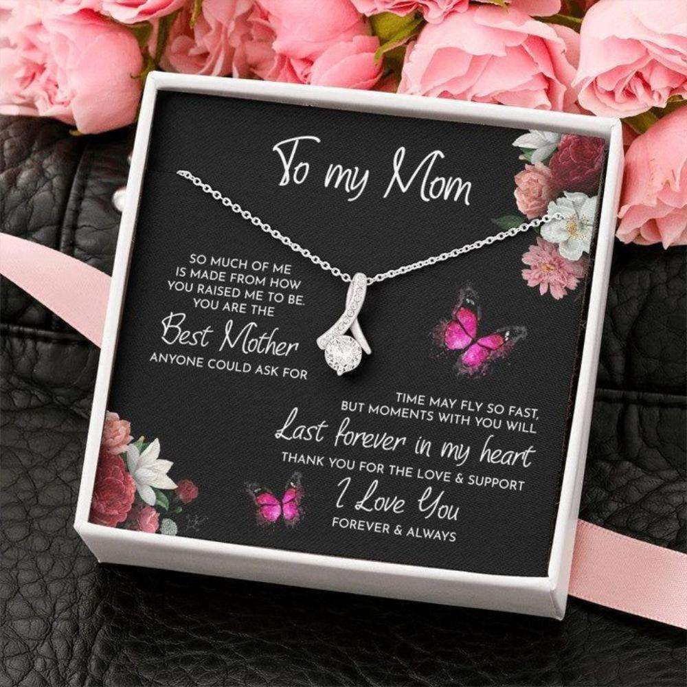 Mom Necklace, Mom Necklace, Mother’S Day Necklace Gift, Time May Fly So Fast, Alluring Beauty Necklace Gift For Mom Gifts for Mother (Mom) Rakva