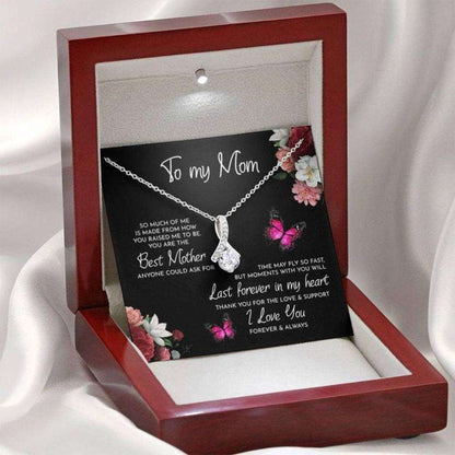 Mom Necklace, Mom Necklace, Mother’S Day Necklace Gift, Time May Fly So Fast, Alluring Beauty Necklace Gift For Mom Gifts for Mother (Mom) Rakva