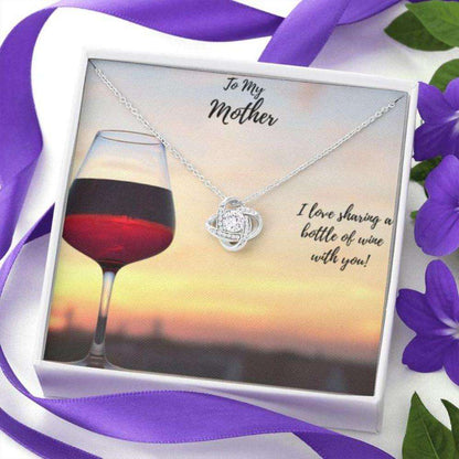 Mom Necklace, Mom Necklace “ Necklace For Mom “ Gift Necklace With Message Card Wine To Mom Stronger Together Gifts for Mother (Mom) Rakva