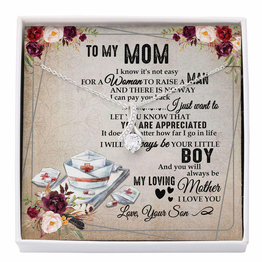 Mom Necklace, Mom Nurse Mothers Day Necklace Gift “ Always Be Your Litte Boy Gift For Mom Alluring Beauty Gifts for Mother (Mom) Rakva