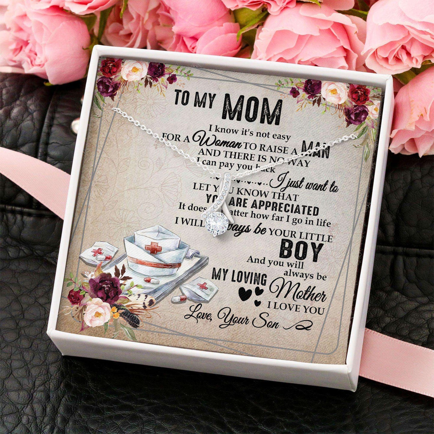 Mom Necklace, Mom Nurse Mothers Day Necklace Gift “ Always Be Your Litte Boy Gift For Mom Alluring Beauty Gifts for Mother (Mom) Rakva