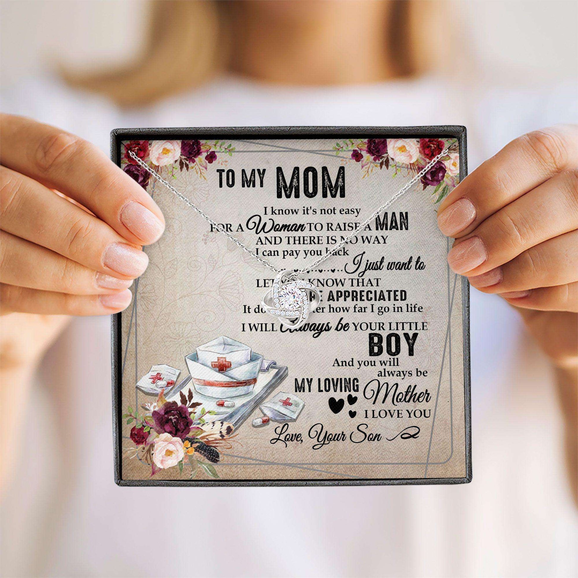 Mom Necklace, Mom Nurse Mothers Day Necklace Gift “ Always Be Your Litte Boy Gift For Mom From Son Gifts for Mother (Mom) Rakva