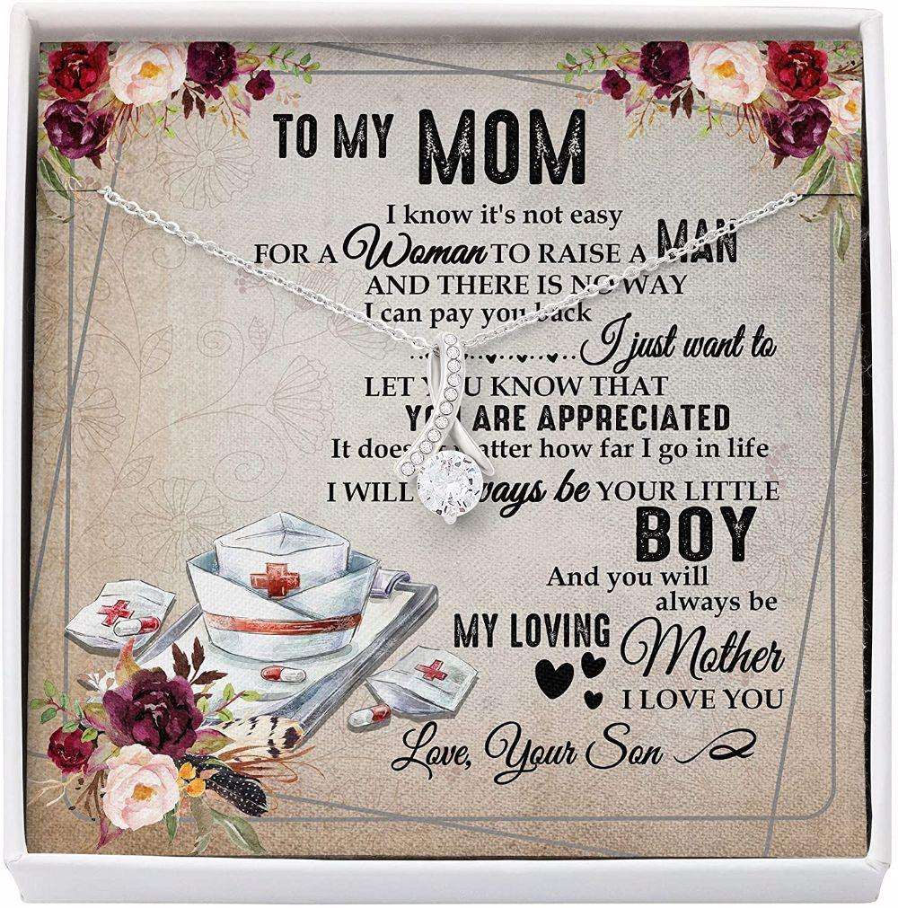 Mom Necklace Mom Nurse Necklace Gift “ Always Be Your Litte Boy Necklace Gifts for Mother (Mom) Rakva