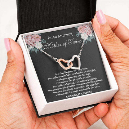 Mom Necklace, Mom Of Twins Necklace, Gift For Mother Of Twins, Best Gift For New Mom Of Twins, New Mom Gifts for Mother (Mom) Rakva