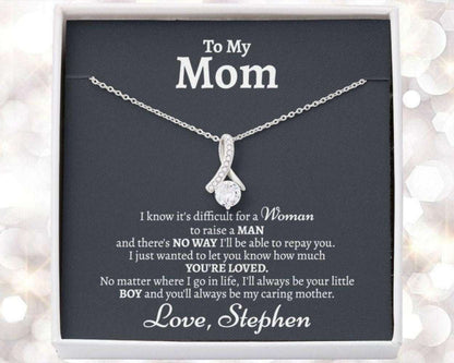 Mom Necklace, Mom Son Necklace, Birthday Necklace Gift Idea For Mom From Son, Sentimental Gift For Mom From Son, Mother Son Gift Gifts for Mother (Mom) Rakva