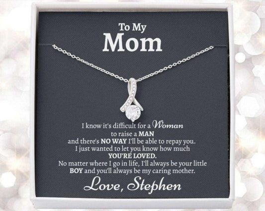 Mom Necklace, Mom Son Necklace, Birthday Necklace Gift Idea For Mom From Son, Sentimental Gift For Mom From Son, Mother Son Gift Gifts for Mother (Mom) Rakva