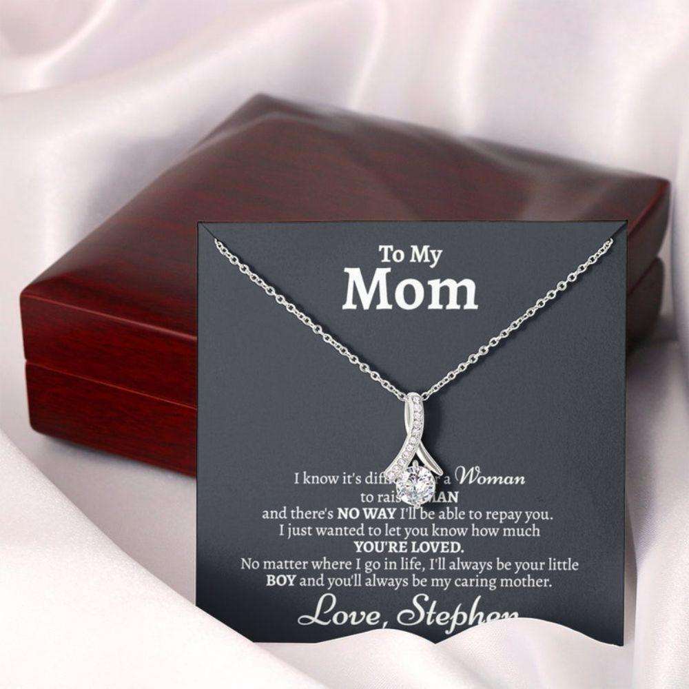 Mom Necklace, Mom Son Necklace, Birthday Necklace Gift Idea For Mom From Son, Sentimental Gift For Mom From Son, Mother Son Gift Gifts for Mother (Mom) Rakva