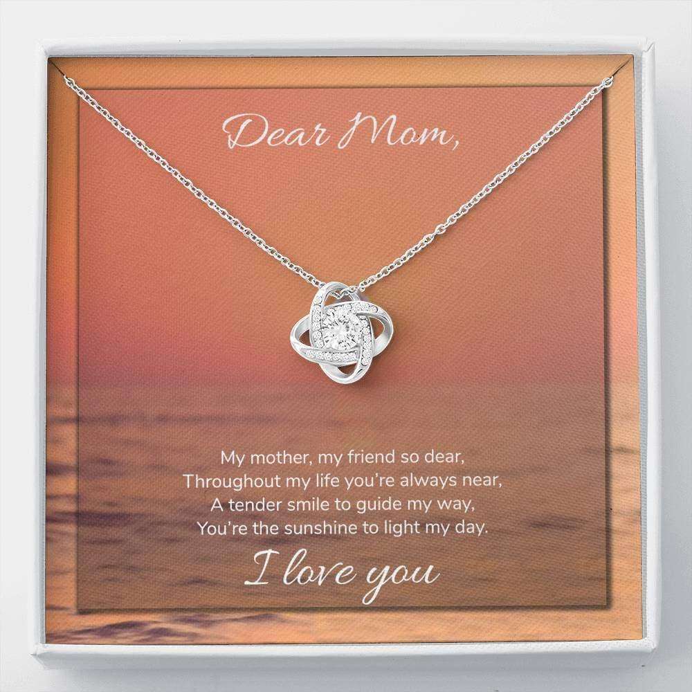 Mom Necklace, Mom The Sunshine To Light My Day Love Knot Necklace Gifts for Mother (Mom) Rakva