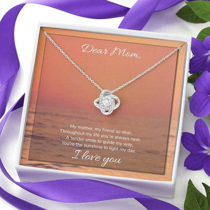 Mom Necklace, Mom The Sunshine To Light My Day Love Knot Necklace Gifts for Mother (Mom) Rakva