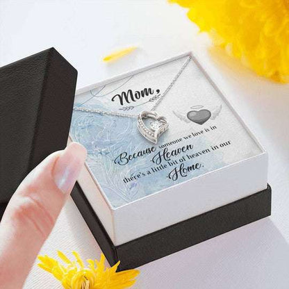 Mom Necklace, Mom There’S A Little Bit Of Heaven In Our Home Forever Love Necklace Gift For Mom Gifts for Mother (Mom) Rakva