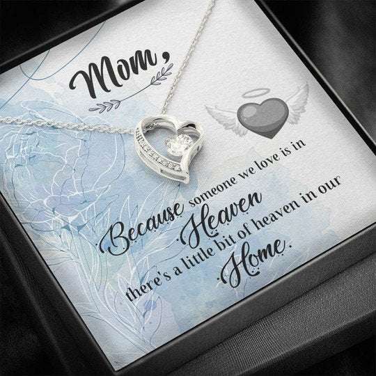 Mom Necklace, Mom There’S A Little Bit Of Heaven In Our Home Forever Love Necklace Gift For Mom Gifts for Mother (Mom) Rakva