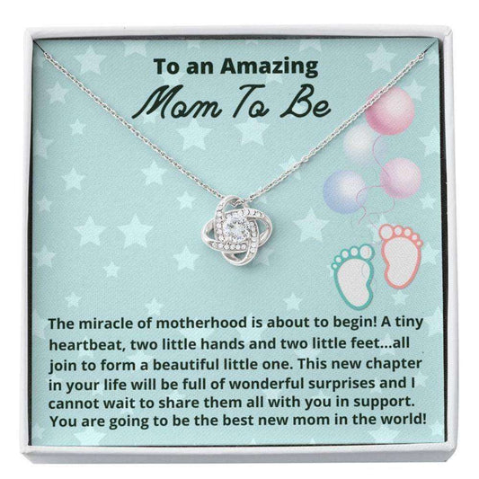 Mom Necklace, Mom To Be Necklace Gift, Gift Love Knot Necklace For Expecting Moms, Mom To Be, New Mom Gift, Pregnancy Gift Gifts For Mom To Be (Future Mom) Rakva