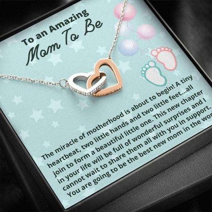 Mom Necklace, Mom To Be Necklace Gift, Gift Two Hearts Necklace For Expecting Moms, Mom To Be, New Mom Gift, Pregnancy Gift Gifts For Mom To Be (Future Mom) Rakva