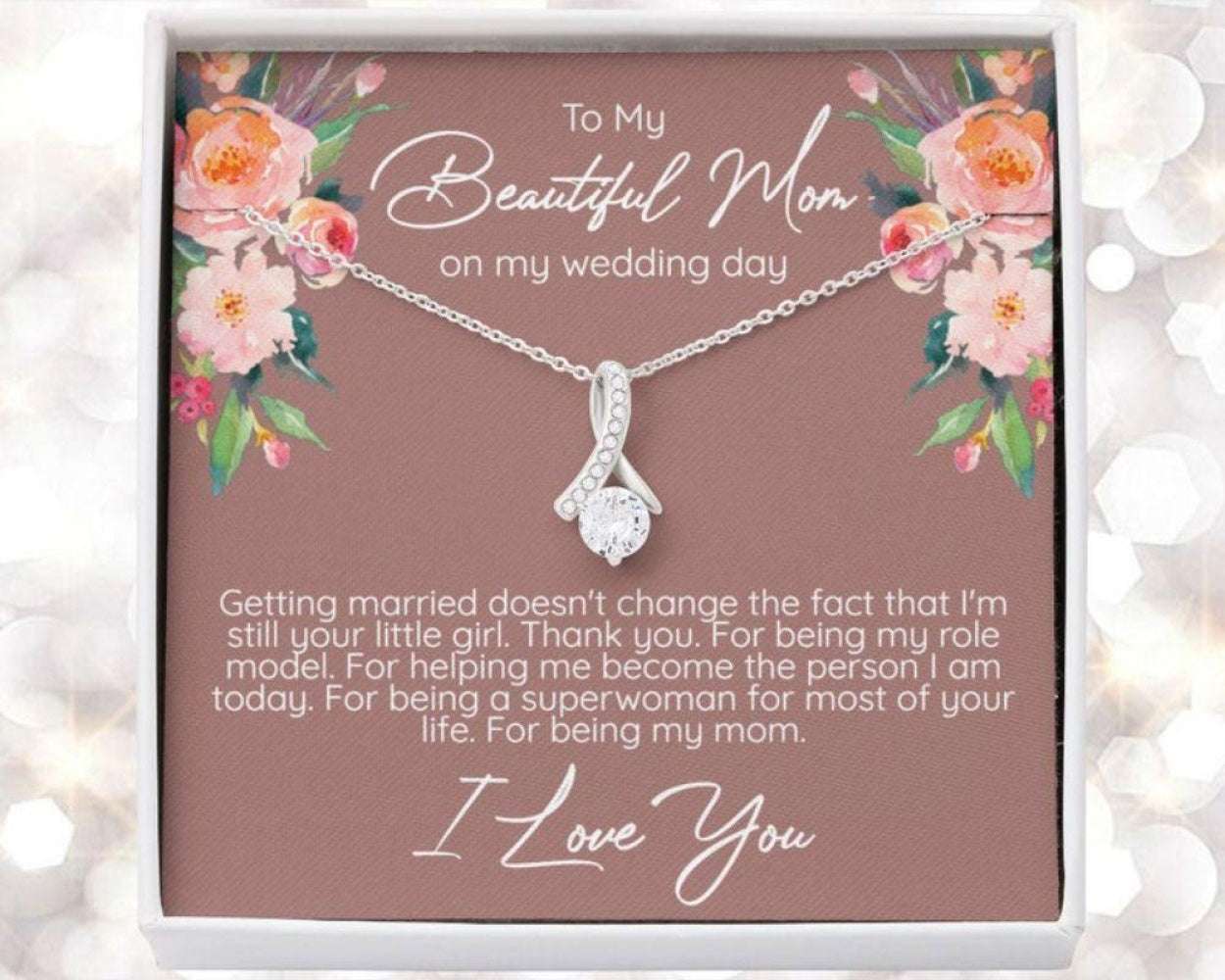 Mom Necklace, Mom Wedding Gift From Bride, Gift For Mom On Wedding Day, Mother Of The Bride Necklace, Wedding Gift For Mom, Bride To Mom Gift Gifts for Mother (Mom) Rakva