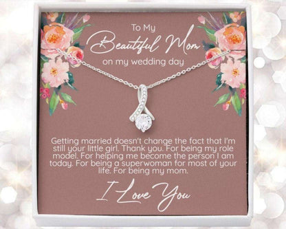 Mom Necklace, Mom Wedding Necklace Gift From Bride, Gift For Mom On Wedding Day Gifts for Mother (Mom) Rakva