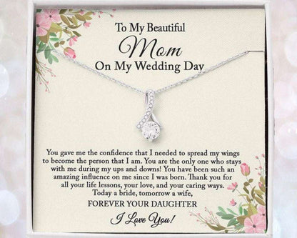 Mom Necklace, Mom Wedding Necklace Gift From Bride, Mother Of The Bride Necklace Gifts for Mother (Mom) Rakva