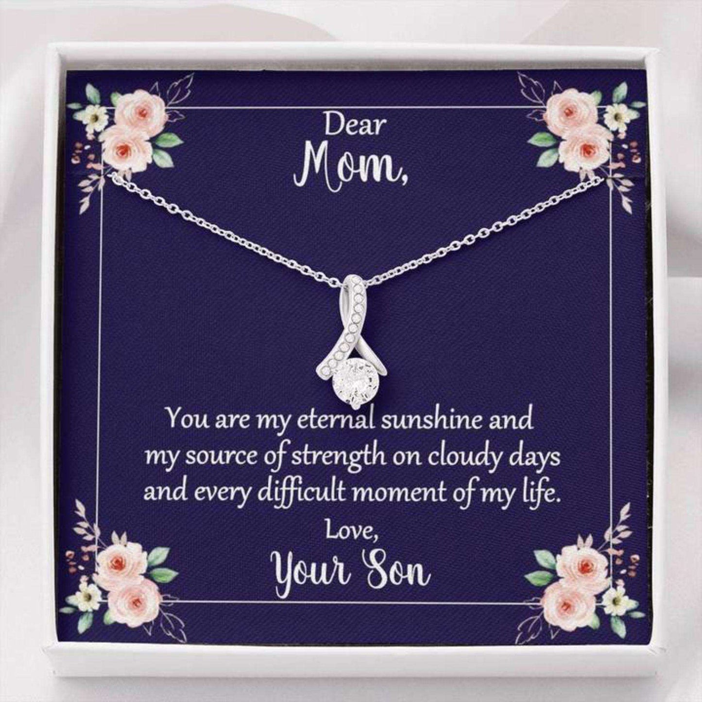 Mom Necklace, Mom You Are My Eternal Sunshine Alluring Beauty Necklace Gifts for Mother (Mom) Rakva