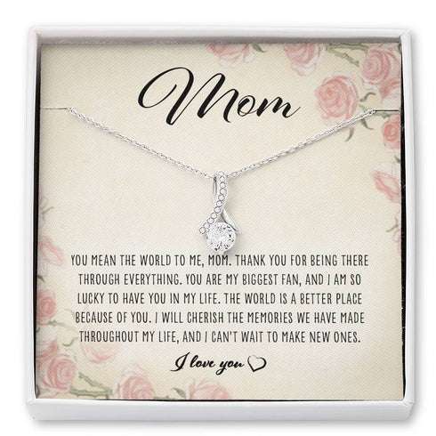 Mom Necklace, Mom You Mean The World To Me “ Alluring Beauty Necklace Gifts for Mother (Mom) Rakva