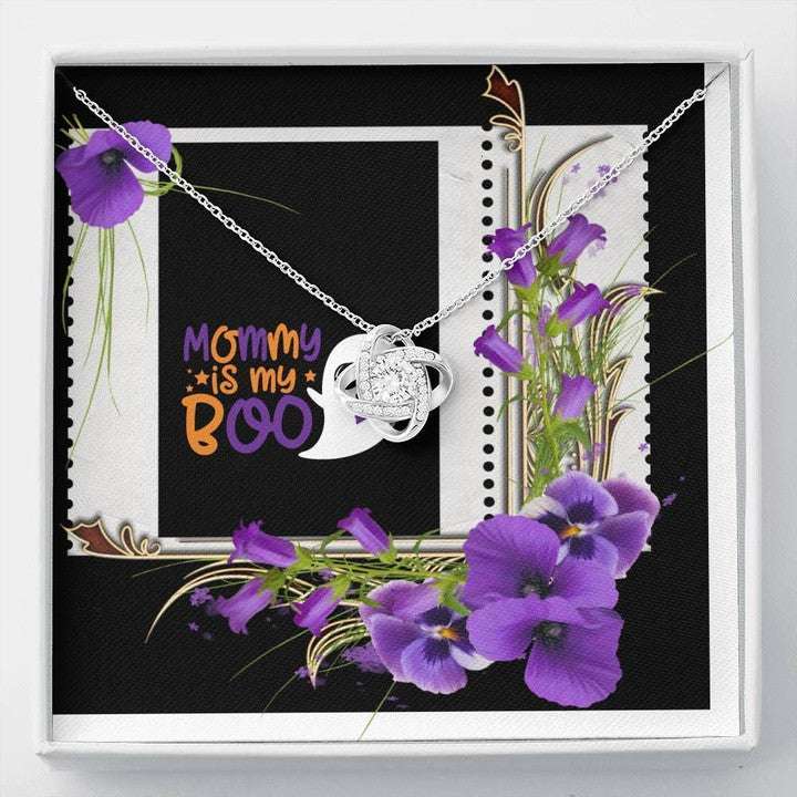 Mom Necklace, Mommy Is My Boo Orchid Flowers Love Knot Necklace Gift For Mom Gifts for Mother (Mom) Rakva