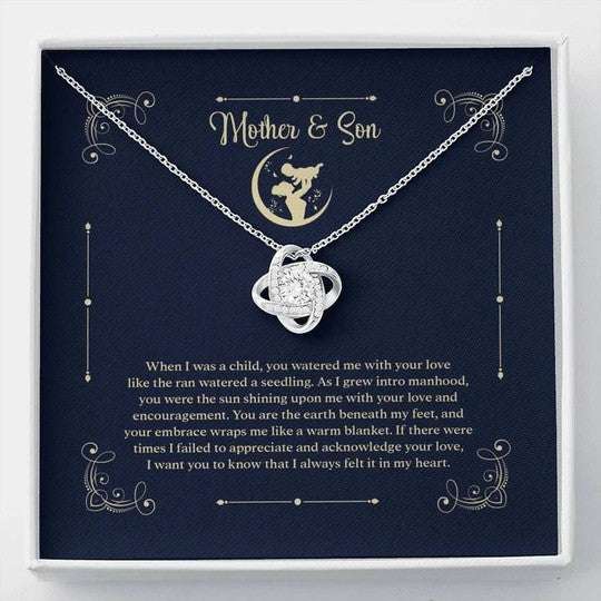 Mom Necklace, Mother And Son When I Was A Child Love Knot Necklace Son Gift For Mom Gifts for Mother (Mom) Rakva