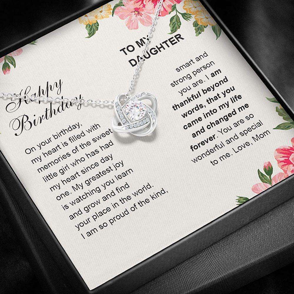 Mom Necklace, Mother Daughter Necklace, Happy Bday Kind Smart Strong Forever Special Love Dughter's Day Rakva