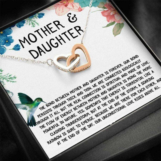 Mom Necklace, Mother & Daughter Necklace, Love Rises Above All, Mother’S Day Necklace Gift, Interlocking Hearts Necklace Gift For Mom Gifts For Daughter Rakva