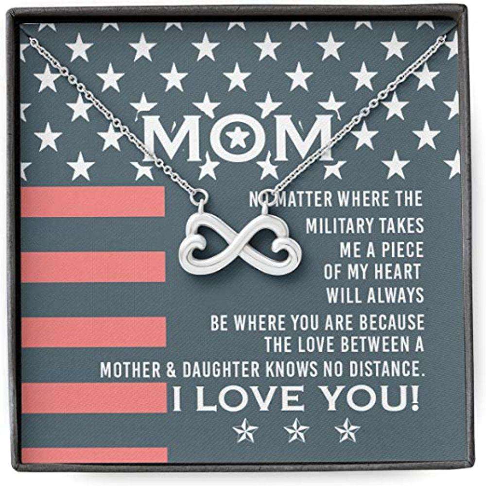 Mom Necklace, Mother Daughter Necklace, Presents For Mom Gifts, Military Always Love Dughter's Day Rakva