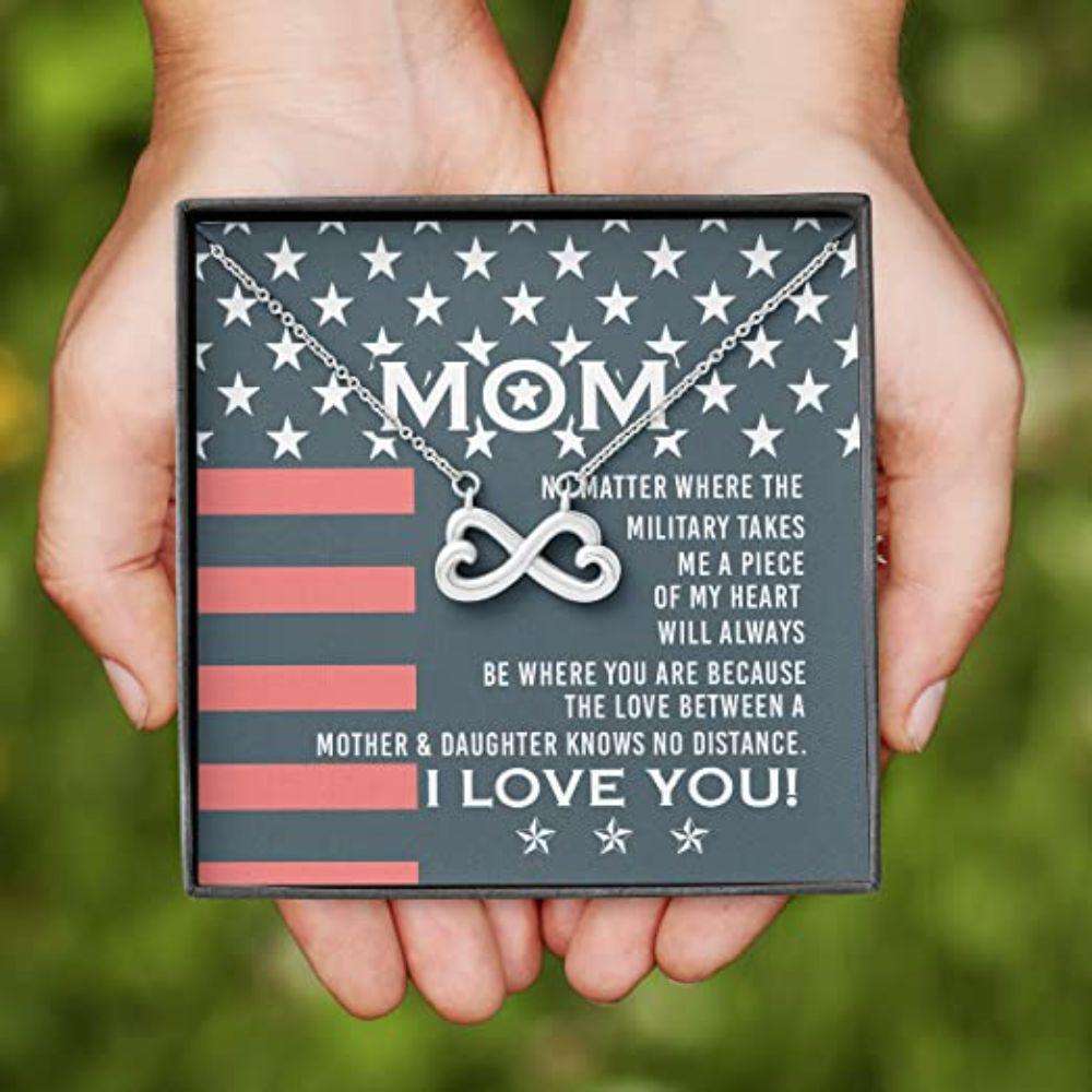 Mom Necklace, Mother Daughter Necklace, Presents For Mom Gifts, Military Always Love Dughter's Day Rakva