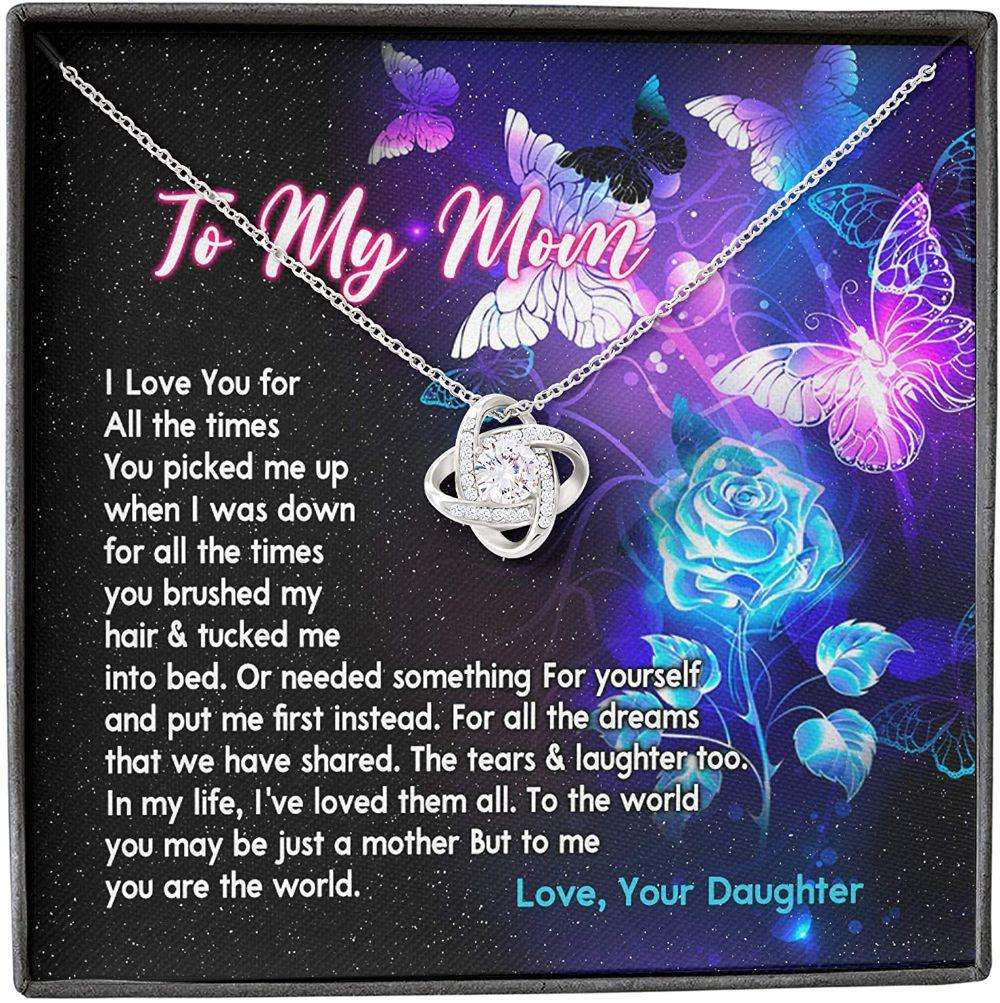 Mom Necklace, Mother Daughter Necklace, Presents For Mom Gifts, World Butterfly Rose Gifts For Daughter Rakva