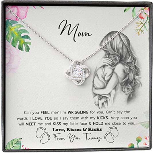 Mom Necklace, Mother Daughter / Son Necklace, Presents For Mom To Be Gifts, Mummy Pregnant Bump Gifts For Daughter Rakva