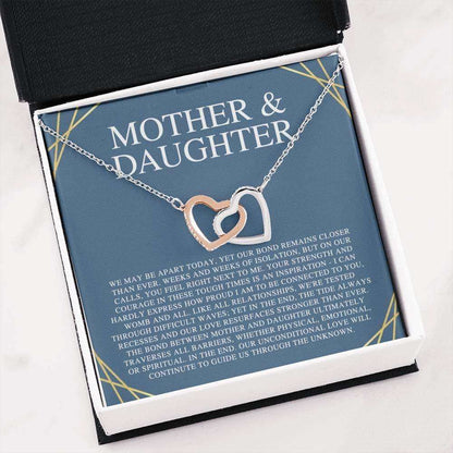 Mom Necklace, Mother & Daughter We May Be Apart Interlocking Hearts Necklace Gifts For Daughter Rakva