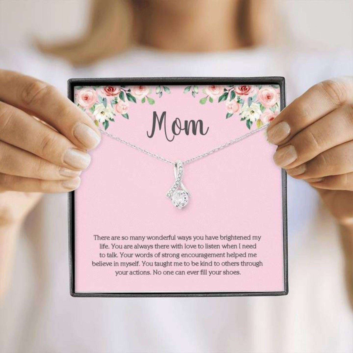 Mom Necklace, Mother Gift With Cz Pendant On Loving Gifts for Mother (Mom) Rakva