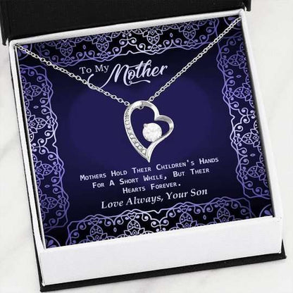 Mom Necklace, Mother Hold Their Children’S Heart Forever Forever Love Necklace Gift For Mom Gifts for Mother (Mom) Rakva