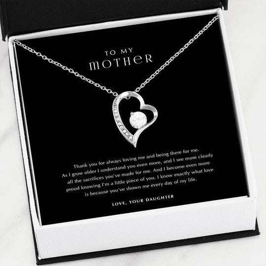 Mom Necklace, Mother I Know What Love Is Black Forever Love Necklace For Mom Gifts for Mother (Mom) Rakva