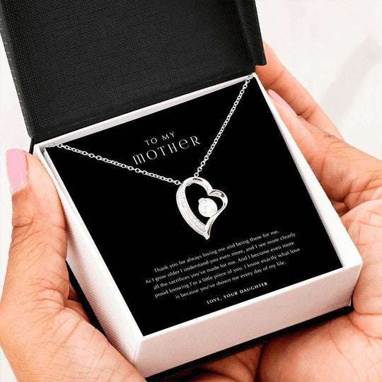 Mom Necklace, Mother I Know What Love Is Black Forever Love Necklace For Mom Gifts for Mother (Mom) Rakva