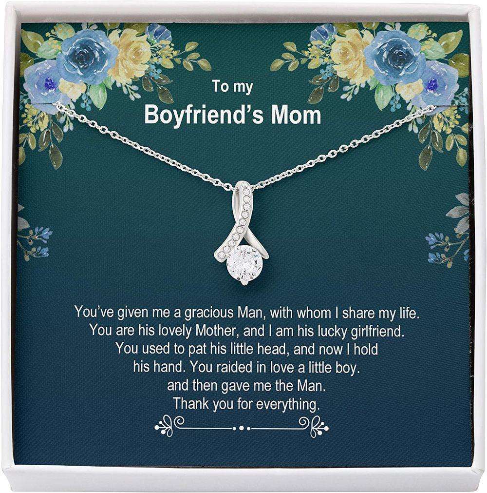 Mom Necklace, Mother-In-Law Necklace, Boyfriend’S Mom Necklace, Presents For Mother Gifts, Raise Boy Thank Gifts for Mother (Mom) Rakva