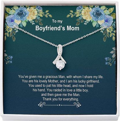 Mom Necklace, Mother-In-Law Necklace, Boyfriend’S Mom Necklace, Presents For Mother Gifts, Raise Boy Thank Gifts for Mother (Mom) Rakva