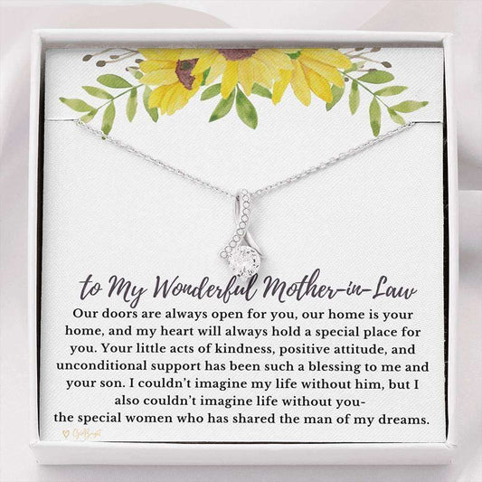 Mom Necklace, Mother-In-Law Necklace, Gift For Mother In Law From Daughter In Law, Gift From Bride On Wedding Day Gifts For Daughter Rakva