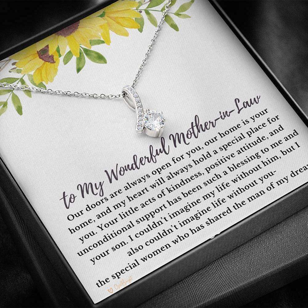 Mom Necklace, Mother-In-Law Necklace, Gift For Mother In Law From Daughter In Law, Gift From Bride On Wedding Day Gifts For Daughter Rakva