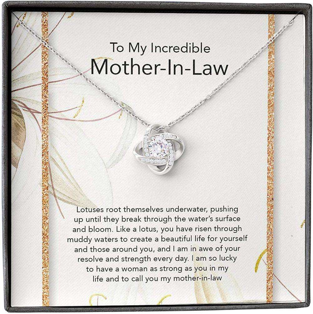 Mom Necklace, Mother-In-Law Necklace, Mother In Law Son Necklace, Presents For Mom Gifts, Lotus Incredible Gifts for Mother (Mom) Rakva