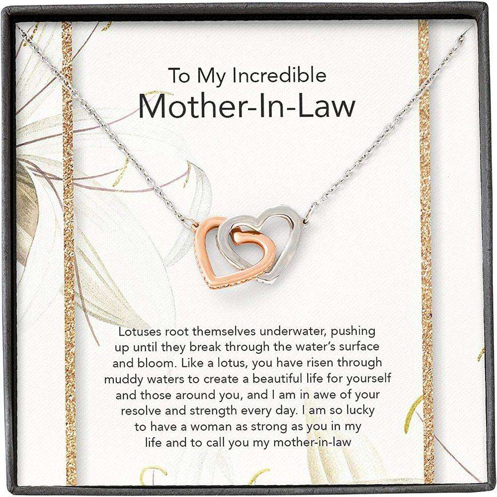 Mom Necklace, Mother-In-Law Necklace, Mother In Law Son Necklace, Presents For Mom Gifts, Lotus Incredible Gifts for Mother (Mom) Rakva