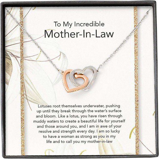 Mom Necklace, Mother-In-Law Necklace, Mother In Law Son Necklace, Presents For Mom Gifts, Lotus Incredible Gifts for Mother (Mom) Rakva