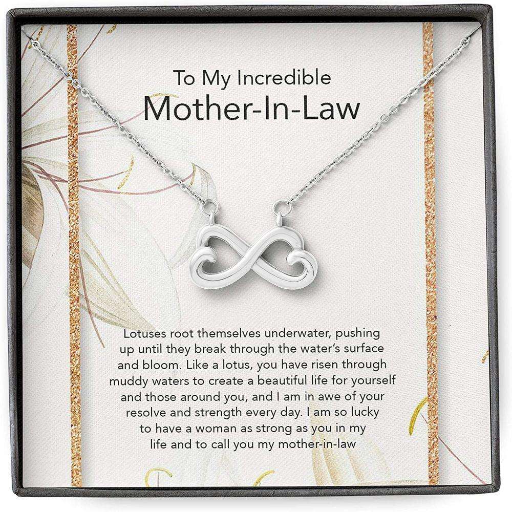 Mom Necklace, Mother-In-Law Necklace, Mother In Law Son Necklace, Presents For Mom Gifts, Lotus Incredible Gifts for Mother (Mom) Rakva