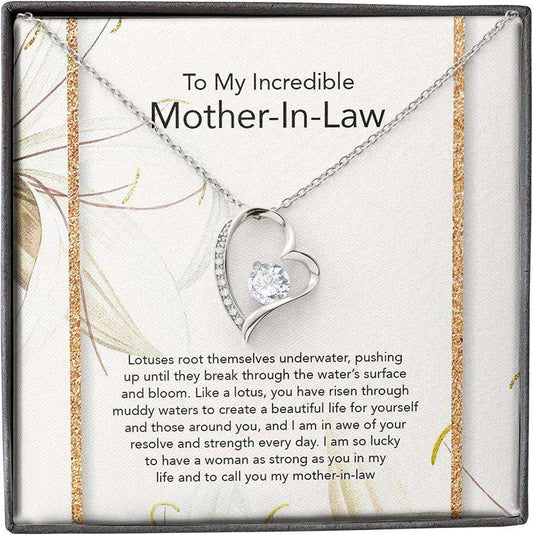 Mom Necklace, Mother-In-Law Necklace, Mother In Law Son Necklace, Presents For Mom Gifts, Lotus Incredible Gifts for Mother (Mom) Rakva