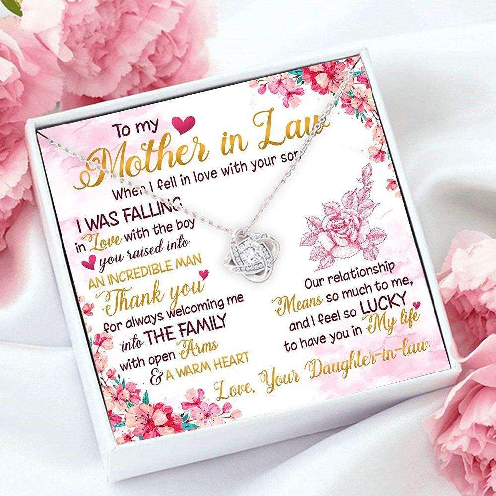 Mom Necklace, Mother-In-Law Necklace, Necklace Gift For Mother In Law Thank You For Welcoming Me Necklace Gifts for Mother (Mom) Rakva