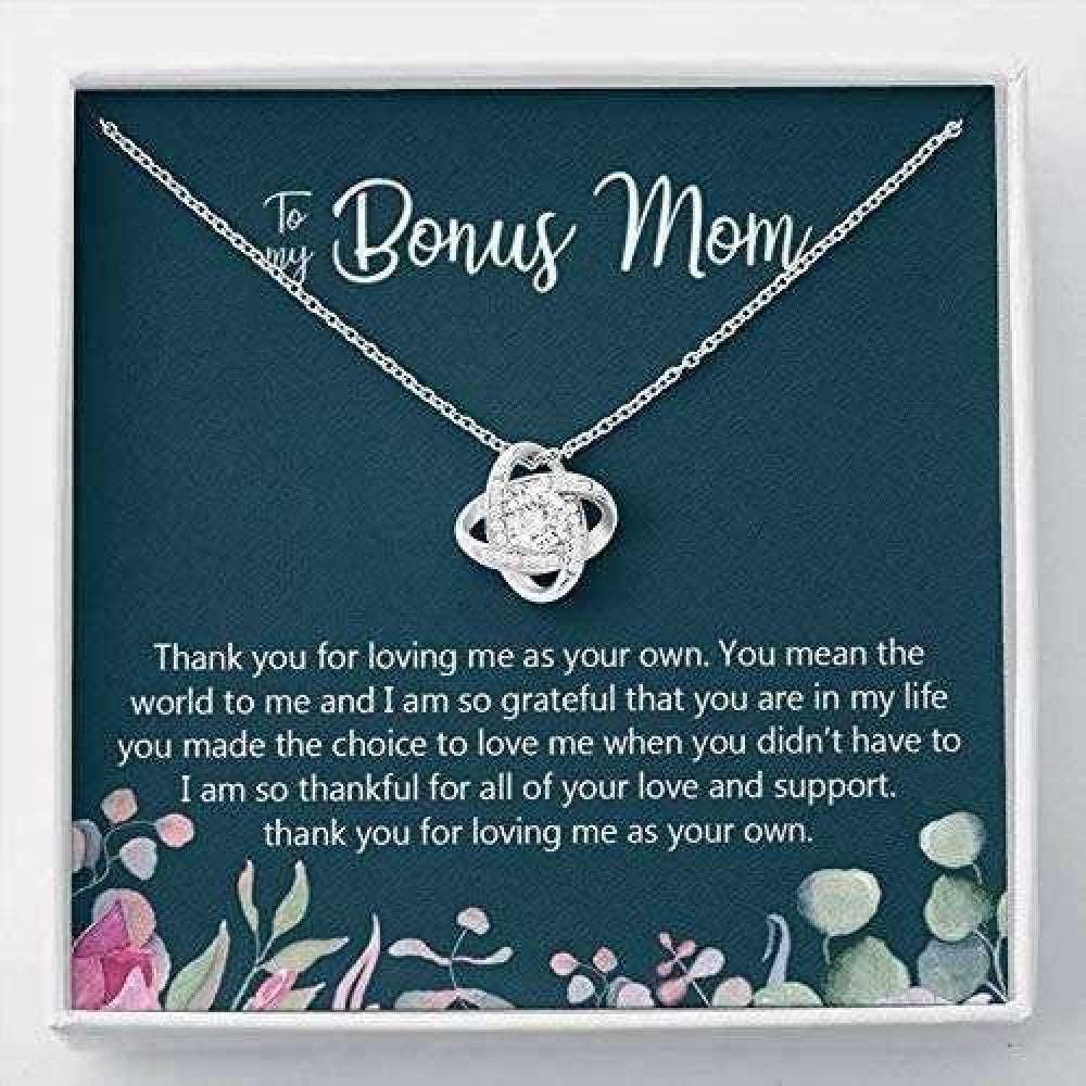 Mom Necklace, Mother-In-Law Necklace, Stepmom Necklace, To My Bonus Mom Necklace Gift “ Thank You For Loving Me As Your Own Gifts for Mother (Mom) Rakva